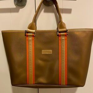 LONGCHAMP:  Coated Canvas & Leather Tote